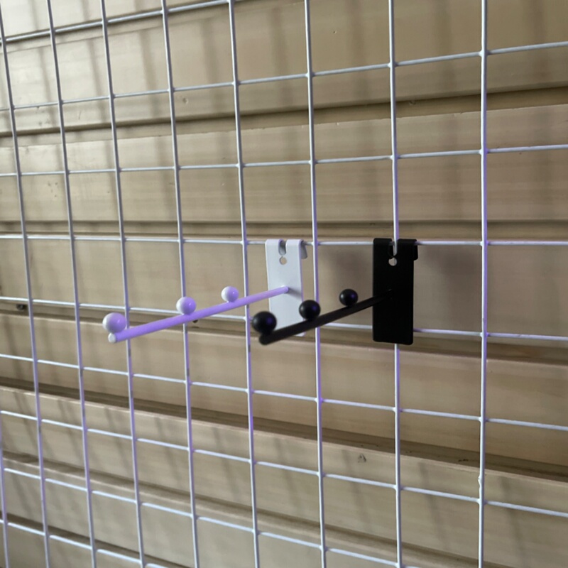 10-Pack Mesh Hooks, Grid Straight Hooks, Display Hooks, S-Shaped 5-Bead Mesh Rack, Mobile Phone Accessories, Jewelry, Clothing Display