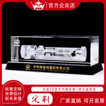 Crystal laser engraving shield machine model custom crystal heavy large machine model Crystal souvenir