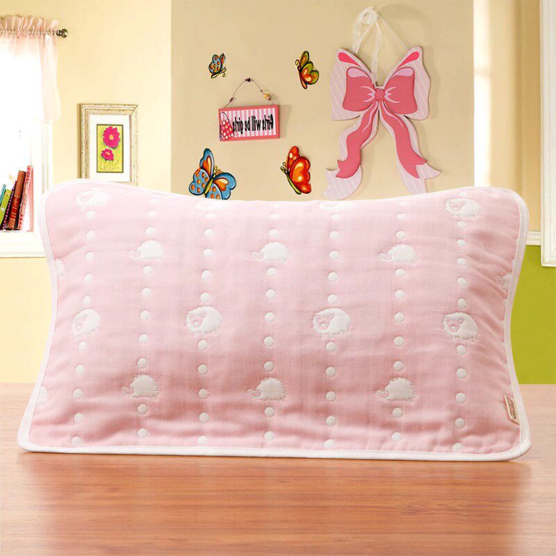 Xinquan pure cotton thickened children's pillow towel, untwisted yarn six-layer gauze baby pillow towel, soft and breathable for newborns