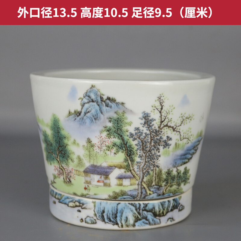 Vintage Pink Landscape with Integrative Orchid multi-meat Calamus Small Flower Pots Antique Porcelain Ancient Play Antiques