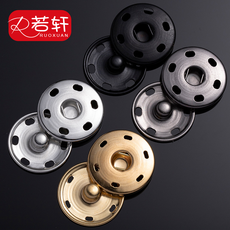 Metal copper dark button button High-grade invisible wool coat top Round snap button Mother-in-law button large anti-go button