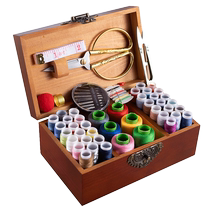 Solid wood sewing box set household practical grandmas sewing kit multifunctional high-end wedding storage box tools