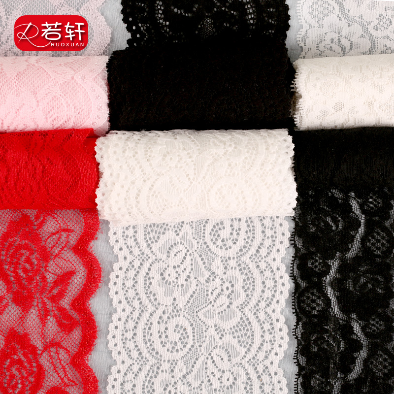 Soft elastic lace lace accessories black and white stretch handmade fabric lace edge dress skirt material lace
