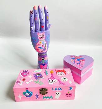 Wooden joint hand ornament jewelry box hand-painted