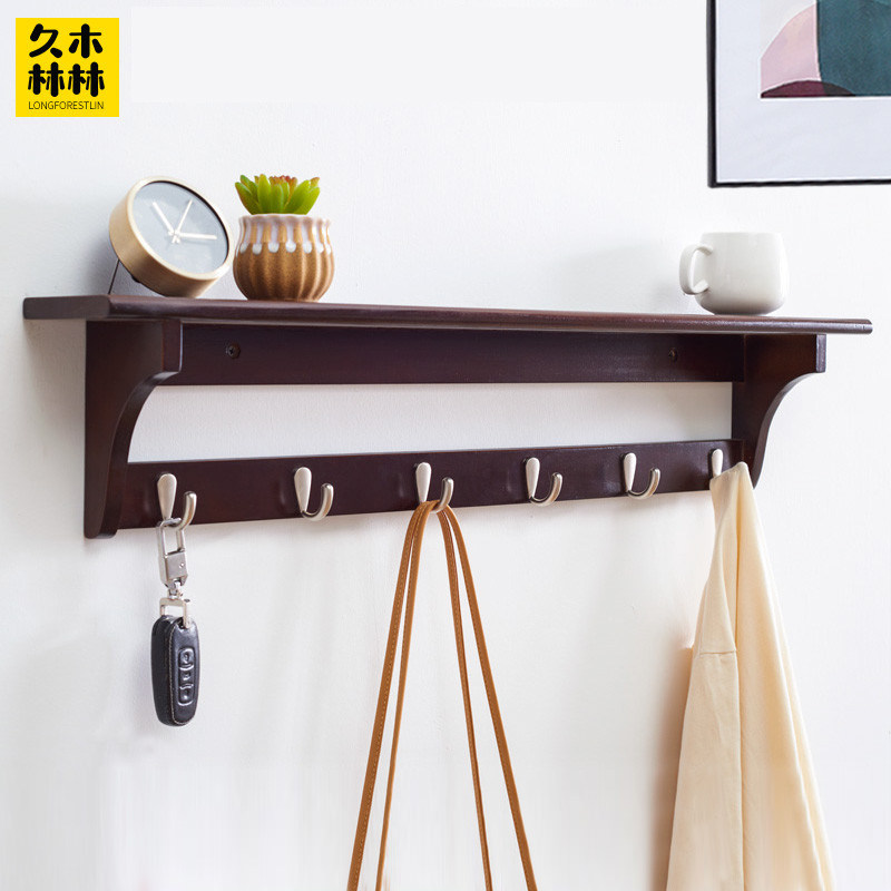 Hanging clothes hanger wall-mounted wall Clothes hat rack Xuanguan bedroom Easy hanging clothes hooked shelf creative in door clothes hanger