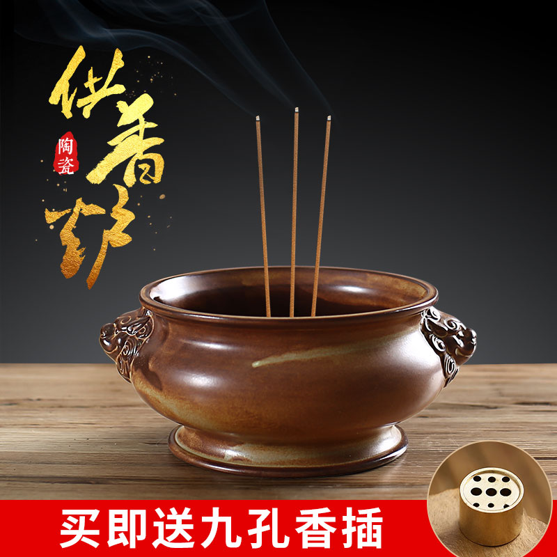Ink Van Incense Stove Ring Incense Stove Ceramic Imitation Ancient Sandalwood Stove Ring Incense Stove Home Tea House Burning Incense Stove room Incense Stove