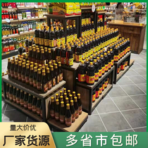 Supermarket shelves Promotional shelves Show NTU Small and Medium Composition Piles Quadrilateral Milk Pile Heads Display Small Square Table