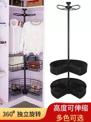 Wardrobe corner rotating hanger basket Cloakroom corner multi-layer multi-function storage storage pants rack shoe rack basket Household