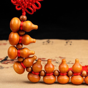 Five Blessings Gourd, Purely Handcrafted Chinese Knot Pendant, Symbolizes Good Fortune, Suitable for Door-To-Door Decora