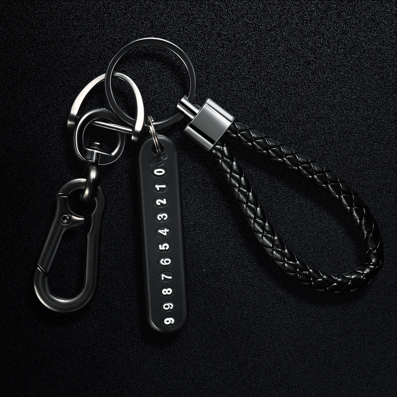 Car keychain male pendant Creative high-grade key lanyard Female cute anti-loss number plate Motorcycle key chain