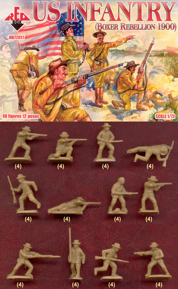 REDBOX 1:72-soldier model 1900 Boxes and group Eight-country coalition series 72017 US Army infantry