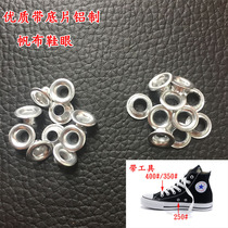 Inner ring 5mm metal aluminum chicken eye buckle silver white rivet shoes with holes hollow buckle canvas shoe eyes