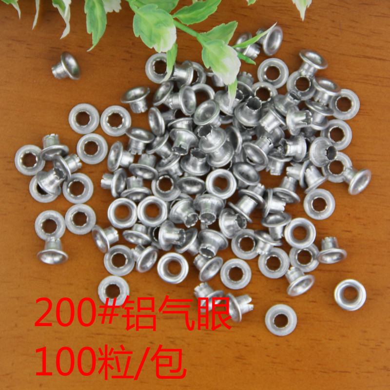 Inner ring 4mm metal aluminum corn buckle silver white flowering riveted lace hole hollow buckle decorative file bag