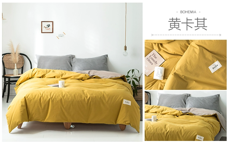 Giặt chăn bông một mảnh 100% cotton 200x230 đôi chăn ngủ ký túc xá 1,5 đơn 1.8x2.0 - Quilt Covers mẫu chăn ga gối đệm đẹp