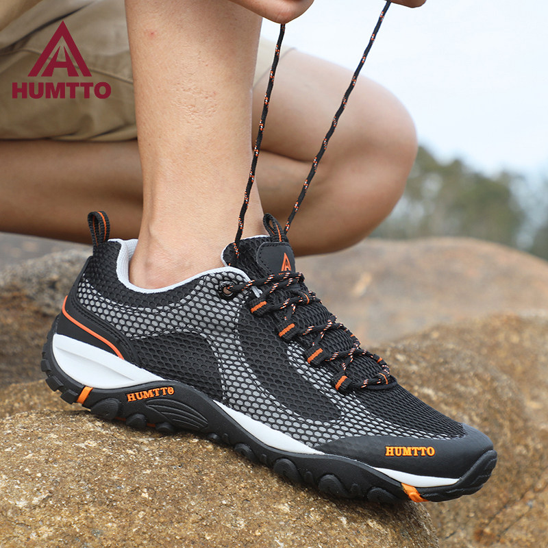 Humvee Mountaineering Shoes Men's Summer Light Breathable Outdoor Shoes Men's Cross Wear Anti-Slip Low Help Hiking Shoes Men