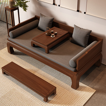 Solid wood bed New Chinese диван Диван Кровать Dual-use small family Living room Pinewood Grywood