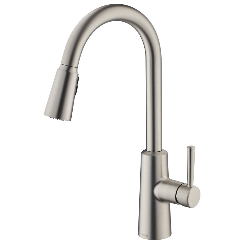 Moen kitchen faucet pull-out anti-fingerprint washbasin rotatable three-function faucet 7402DB 7402DBS