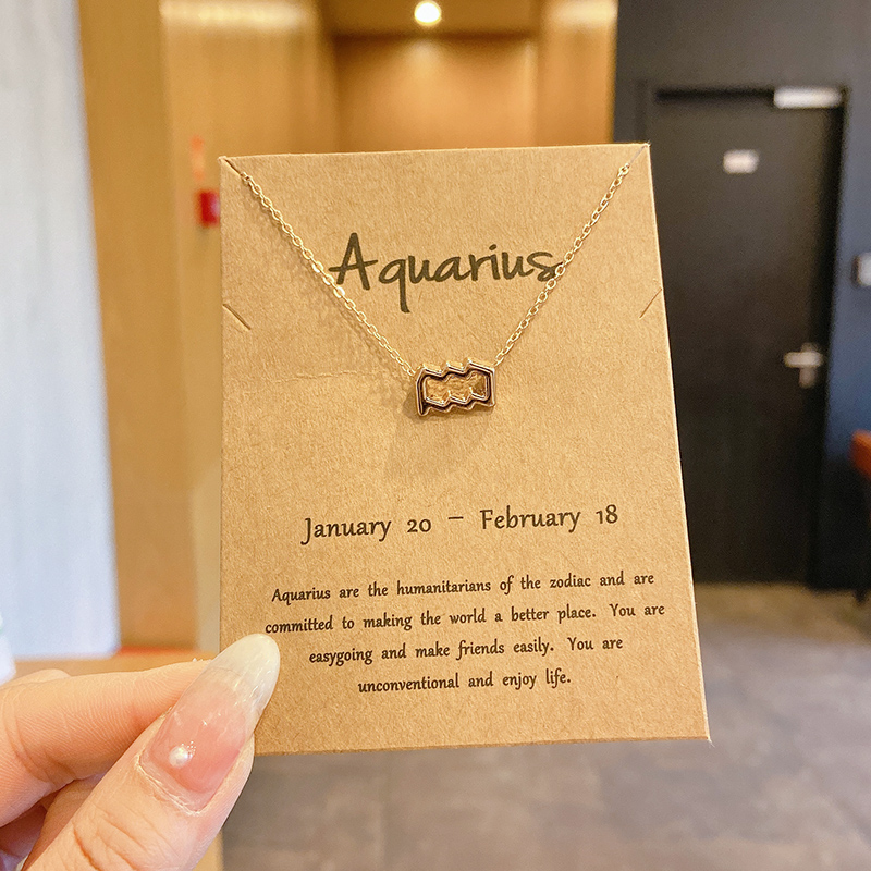 3 × Aquarius GoldTwelve constellations constellation Pendants 2021 new pattern Simplicity Necklace female Minority Sense of design Light luxury lovers necklace