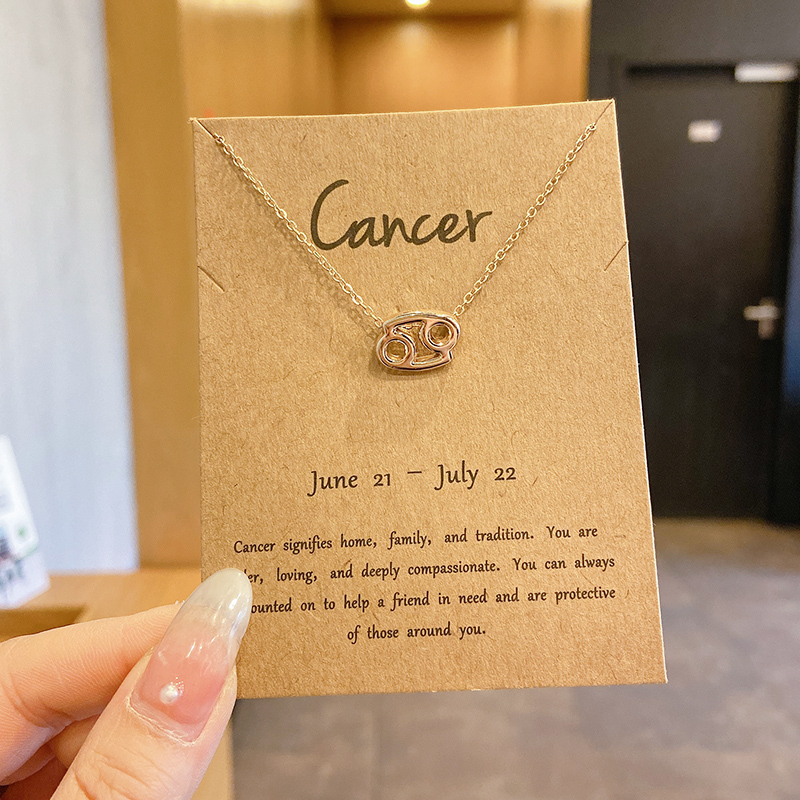 10 Cancer GoldTwelve constellations constellation Pendants 2021 new pattern Simplicity Necklace female Minority Sense of design Light luxury lovers necklace