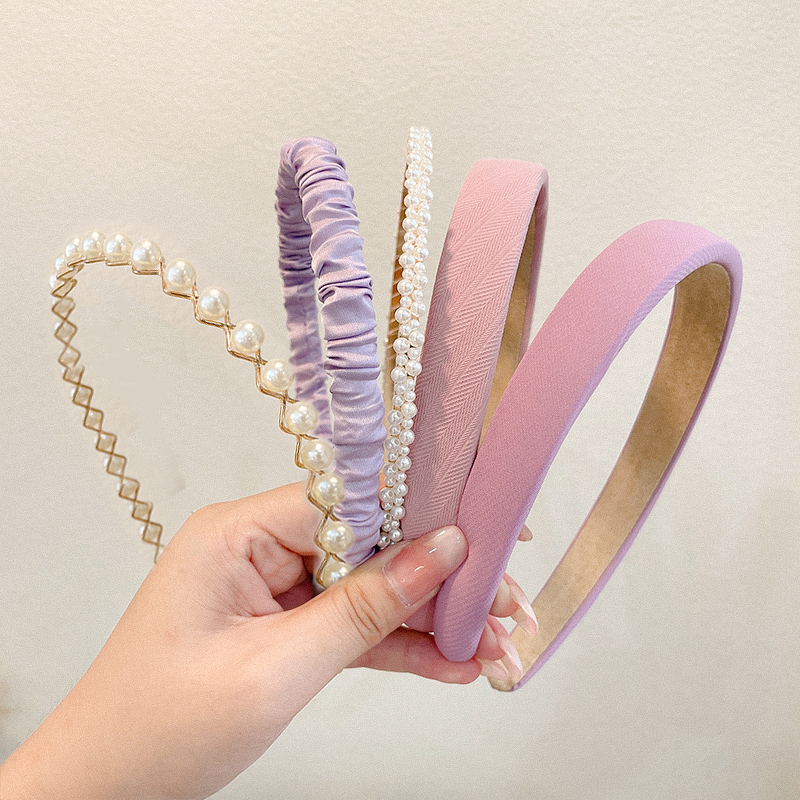images 8:Nebro high-profile purple hair hoop female high skull head hoop hair bundle autumn winter new face-washing hair punch card in 2022