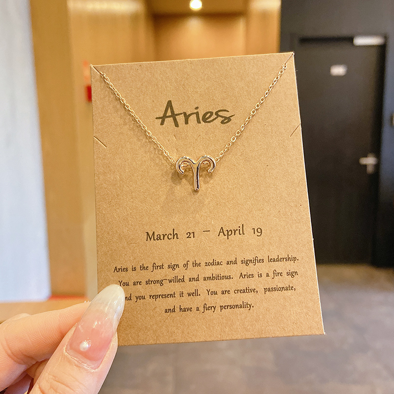 1. Aries GoldTwelve constellations constellation Pendants 2021 new pattern Simplicity Necklace female Minority Sense of design Light luxury lovers necklace