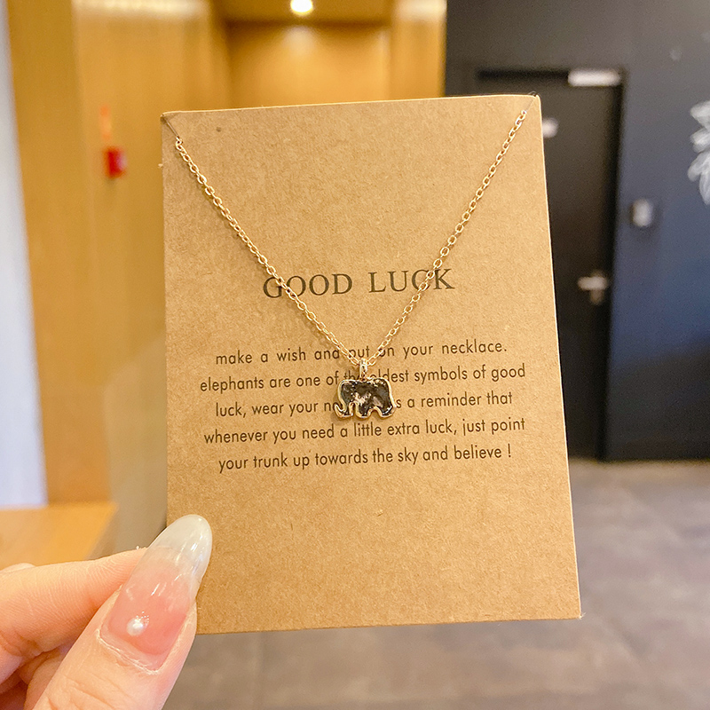 Elephant Pendant - GoldTwelve constellations constellation Pendants 2021 new pattern Simplicity Necklace female Minority Sense of design Light luxury lovers necklace