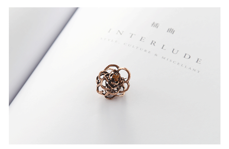 Phiên bản tiếng Hàn của trang sức phụ kiện tóc retro đồng rỗng hoa hồng nhỏ rhinestone nhỏ kẹp tóc kẹp tóc kẹp tóc băng đô tai mèo