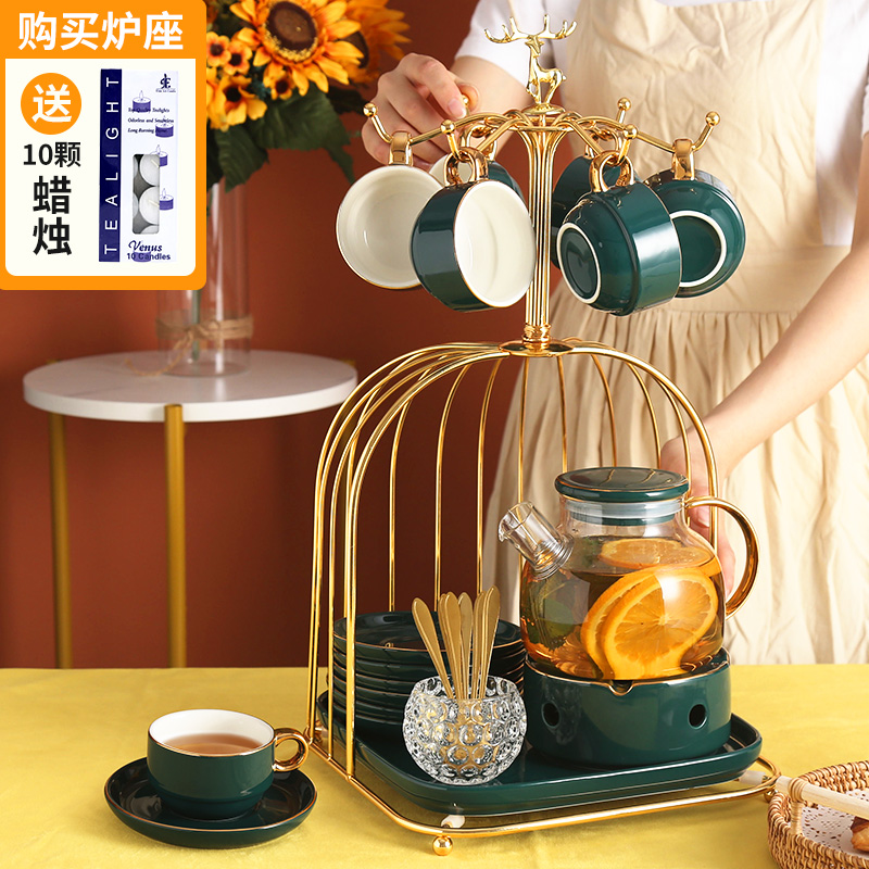 Nordic style light luxury boiled fruit teapot tea cup candle flower tea set light luxury English afternoon tea set