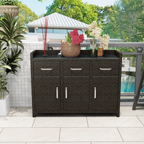 Outdoor cabinet waterproof sunscreen rattan outdoor storage cabinet balcony special storage cabinet can be customized