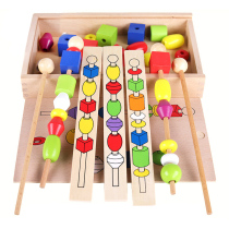 Montessori teaching aids Educational toys Intellectual beaded box Childrens wooden early education cognitive beads for boys and girls 2-3-6 years old