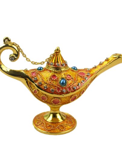 阿拉丁神灯中号俄罗斯特色海外工艺品新疆手绘工艺品彩锡神灯摆件