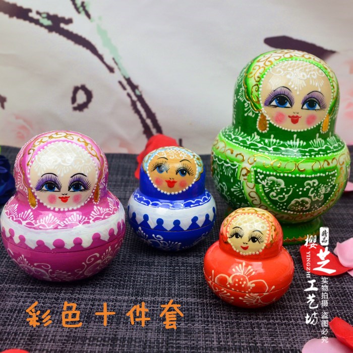 Russian jacket 10 layers of imported puzzle toy linden wood air-dried Xinjiang colored ploy hand workers' gift wood pendulum pieces