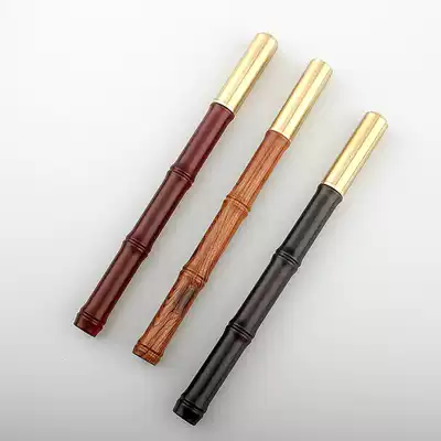 Bamboo signature pen metal brass gel pen bamboo business gift pen male lady red wooden ball pen