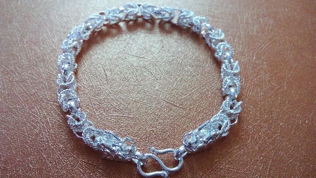 Vòi độc quyền Vòng tay bạc 925 sterling Vòng đeo tay nam thương hiệu thủy triều Bạc vòng tay bạc trang sức nam nữ đôi vòng tay đá