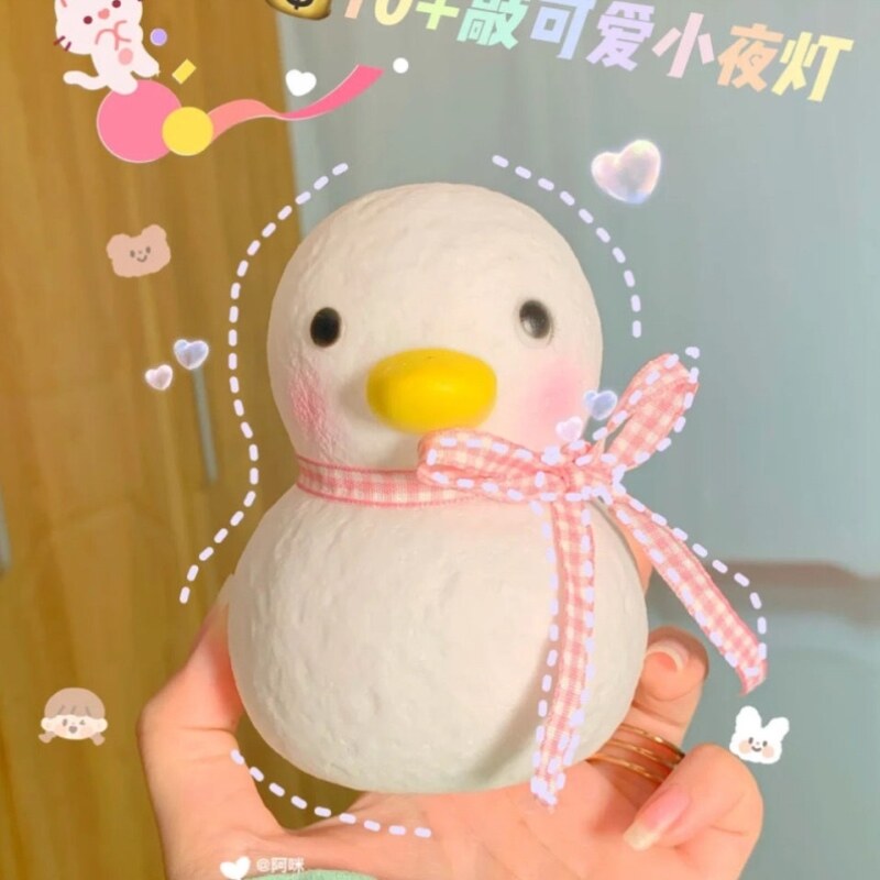 Special birthday gift cute net red night light unplugged girl heart table lamp creative duck ornament