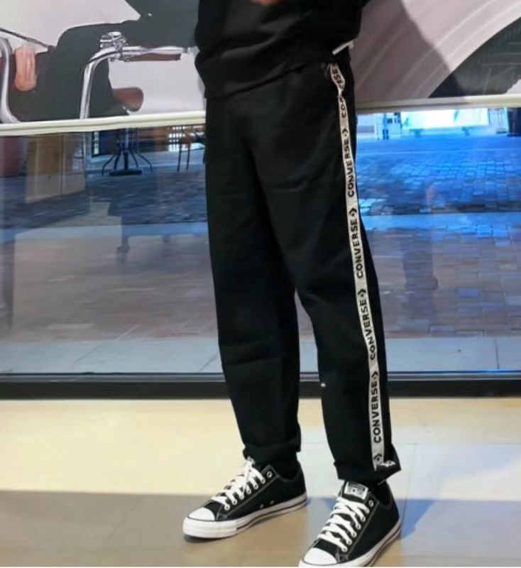 Converse Unisex Casual Pants with String Tags and Loose Hems 10008256