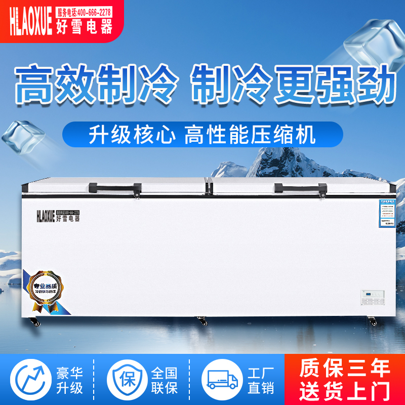 Haixue Quick-Freezing Horizontal Refrigerator Freezer Large Freezer Refrigeration Single-Temperature Commercial Large-Capacity Small Freezer Freezer for Home Use