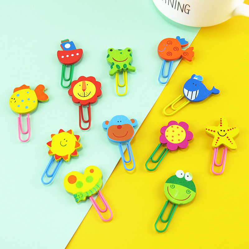 Classroom test papers packed long tail clamp students rewards tucktail clip small gift creative animal revolution needle