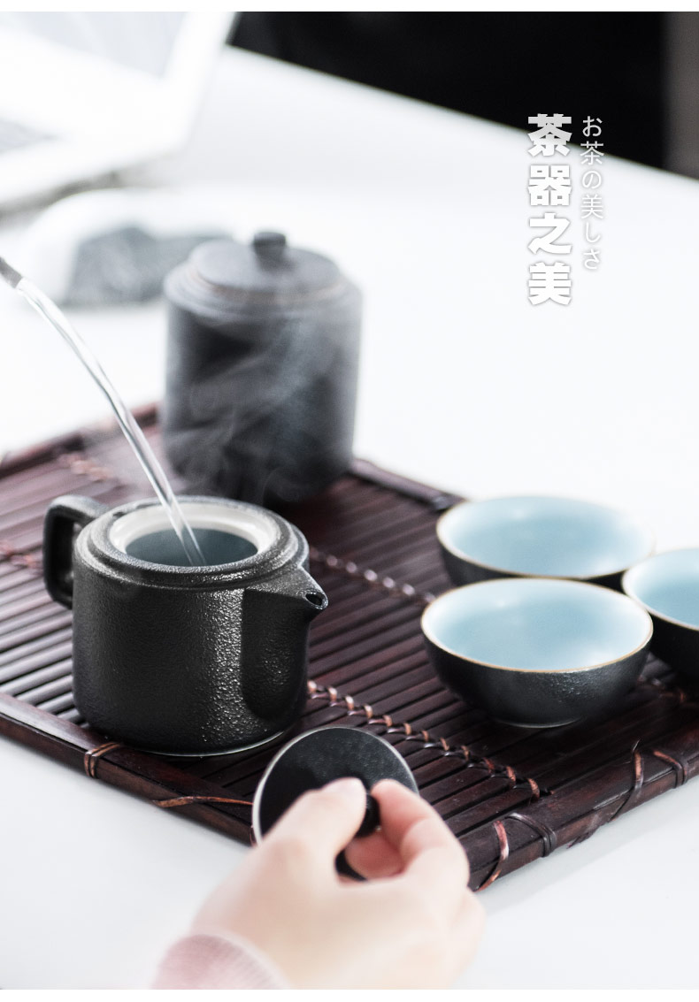Small portable travel tea set tea service suit crack cup is suing pot of tea tourism two glasses of three ceramic a pot of tea