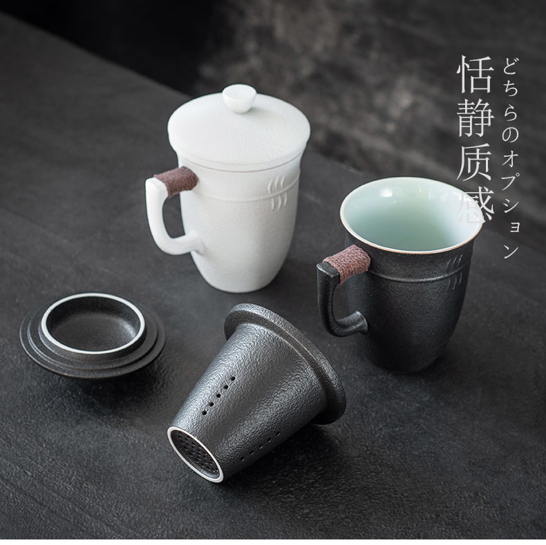 British landscape ceramic filter cup tea cup with lid keller mass customization glass office cup