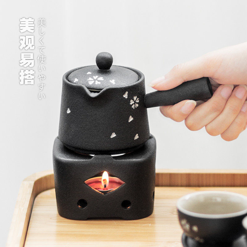 British retro warm tea square thick ceramic based kettle heating furnace alcohol lamp ceramic tea stove cooking dry