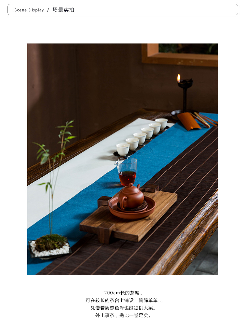 Tea bamboo mat bamboo curtain bamboo bamboo mat mat linen Tea towel Taiwan Tea table flag Tea cup mat Japanese zen