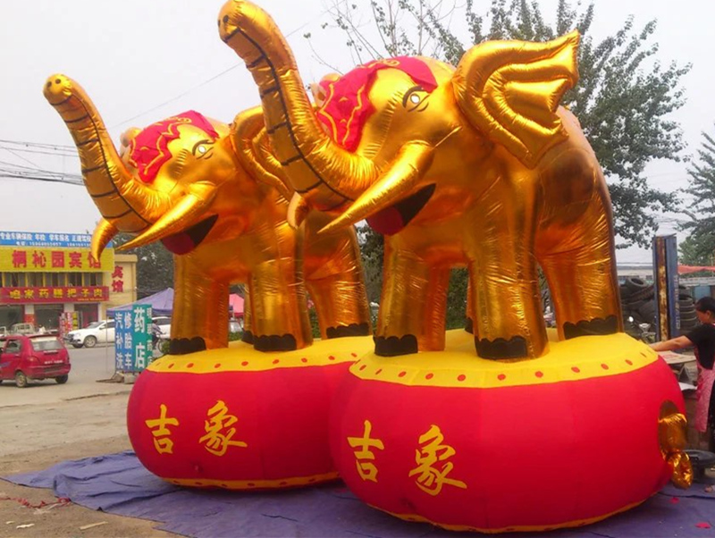 Thickened Inflatable Elephant Golden Elephant Ji Elephant Cartoon Arch Gas Mold Wedding Celebration Sales Promotion Event 3 4 5 m