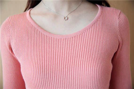 Mùa thu mới đa năng Slim áo sơ mi tay ngắn mỏng mùa thu và mùa đông đen áo len kiểu hàn quốc cực đẹp