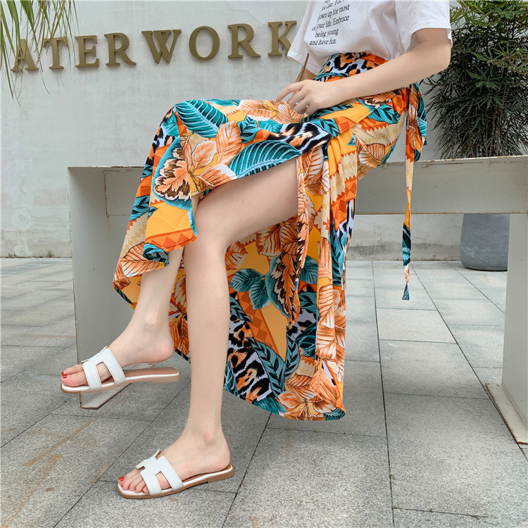 Thailand Vacation Skirt for Women, New Spring and Summer Beach Skirt, One-Piece Slit Wrap Skirt, Chiffon Floral Long Skirt Thailand Vacation Skirt for Women, New Spring and Summer Beach Skirt, One-Piece Slit Wrap Skirt, Chiffon Floral Long Skirt