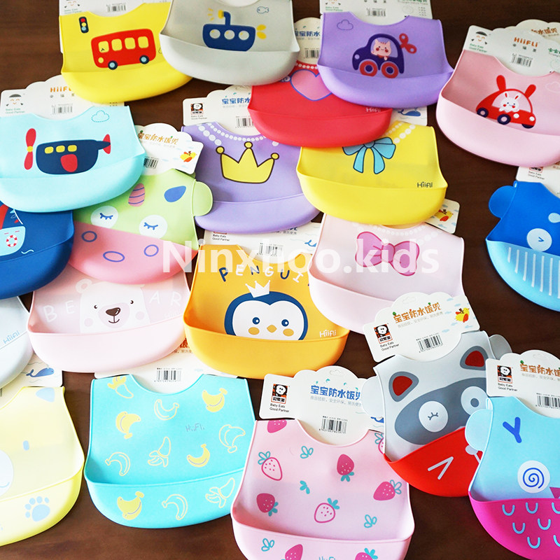 (Physical store clearance) Silicone baby baby eating bib three-dimensional waterproof super soft children's large mouth