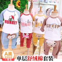 73 small yard loss clearing male and female baby long sleeve cartoon animal out long sleeve coat pants set A class