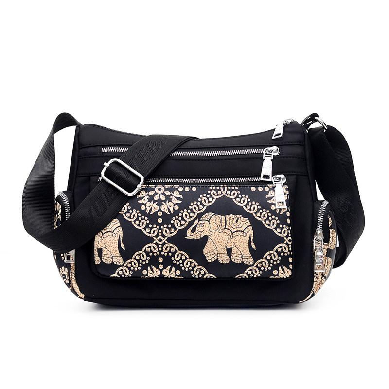 Women's bags, women's bags, new 2019 middle-aged women's bags, nylon canvas bags, waterproof shoulder messenger bags, mother bags