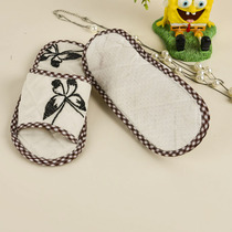 Korean version of female soft cloth bottom winter non-slip couples can Machine wash indoor floor office workers silent open toe slippers at home