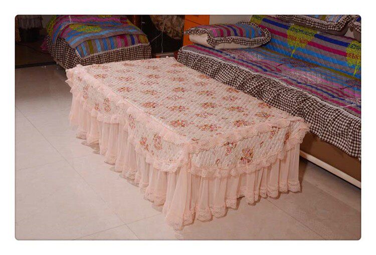 Modern coffee table cover shoe stool cover TV cabinet shoe cabinet cover cloth dust cover fabric lace thickened style custom